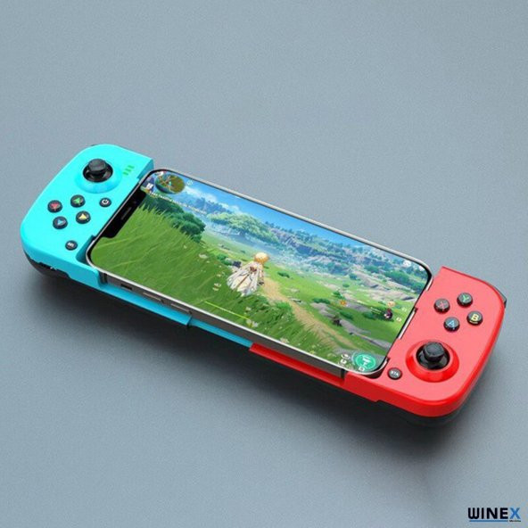 Winex Android İos HarmonyOs Switch AndroidTV Windows Akıllı Bluetooth Teleskopik Gamepad Joystick Kırmızı-Mavi D3 - 2