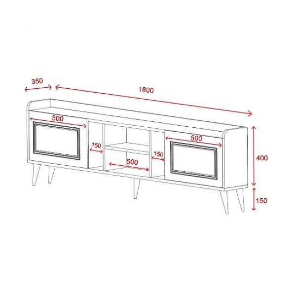 BMdekor TV Sehpası Raks Ceviz 180 cm - 5
