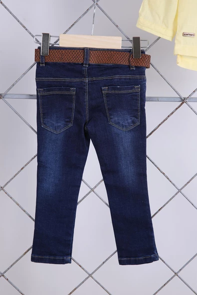 Babyhola Keten Gömlek Jean Pantolon Şal Aksesuar Erkek Çocuk Takım 3lü 22304 - 4