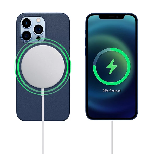 iPhone 13 Pro Magsafe Özellikli Leather Deri Kılıf - 11