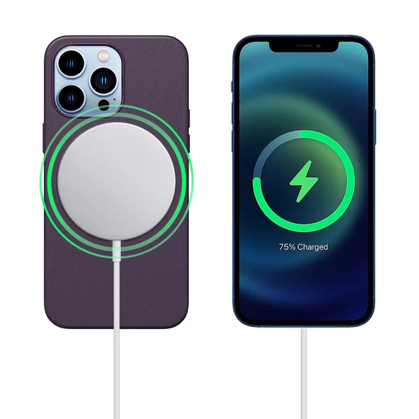 iPhone 13 Pro Magsafe Özellikli Leather Deri Kılıf - 5