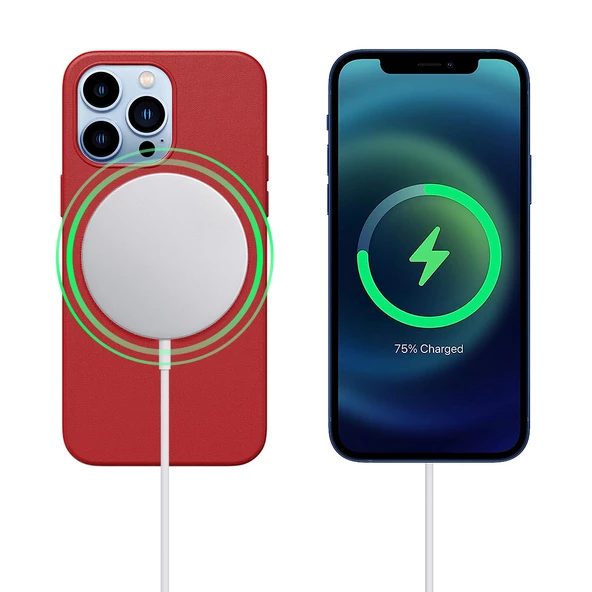 iPhone 13 Pro Magsafe Özellikli Leather Deri Kılıf - 9