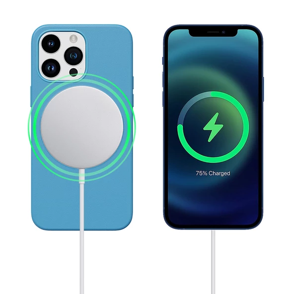 iPhone 13 Pro Max Magsafe Özellikli Leather Deri Kılıf - 3