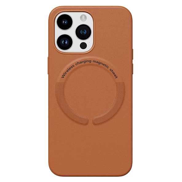 iPhone 13 Pro Max Magsafe Özellikli Leather Deri Kılıf - 6