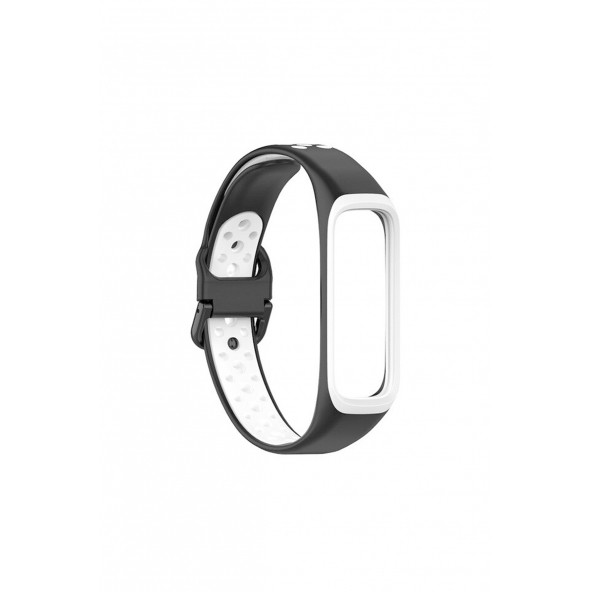 Samsung Galaxy Fit 2 Akıllı Bileklik Uyumlu Delikli Desenli Silikon Kordon Kayış - 3