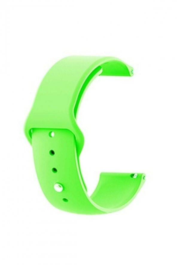 Samsung Galaxy Watch Active 2 Ile Uyumlu Yumuşak Dokulu Açık Yeşil Silikon Kordon Kayış (20mm) - 1
