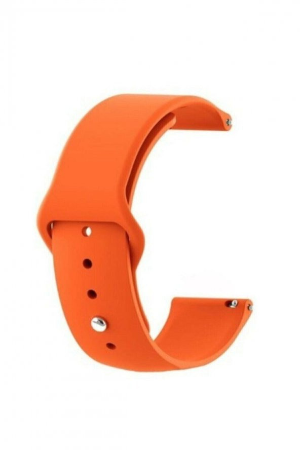 Amazfit Bip Ve Bip Lite Ile Uyumlu Yumuşak Dokulu Turuncu Silikon Kordon Kayış (20mm)