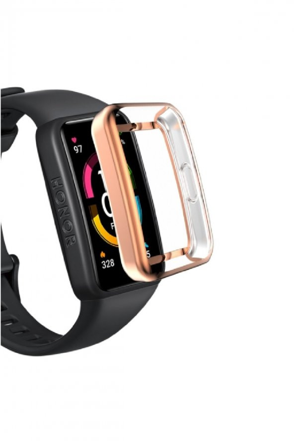 Honor Band 6 Uyumlu Önü Kapalı Silikon Ekran Ve Kasa Koruyucu Kılıf