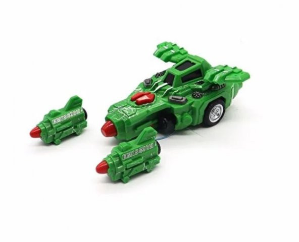 Sürtmeli Roket Atan Yeşil Uzay Korsanı Araba - 3