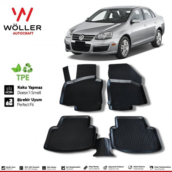 Volkswagen Jetta Paspas 2005 2010 Arası 3d Havuzlu Wöller Paspas