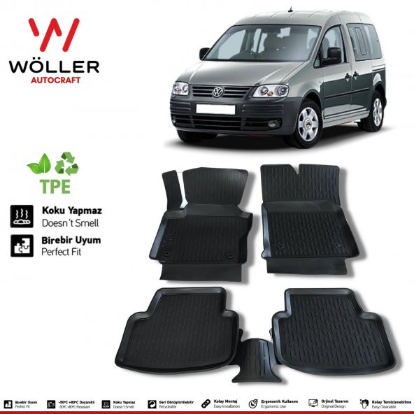 Volkswagen Caddy Paspas 2004 2010 Arası 3d Havuzlu Wöller Paspas