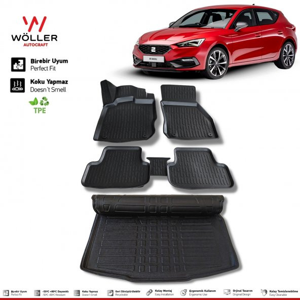 Seat Leon 4 Paspas Bagaj Havuzu Set 2021 Sonrası 3D Wöller Ultraflex Set - 2