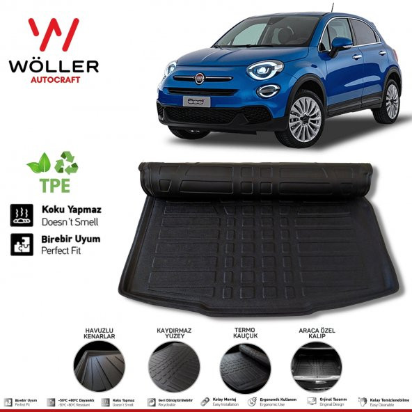 Fiat 500 X Bagaj Havuzu 2014 Sonrası 3D Wöller Ultraflex Esnek