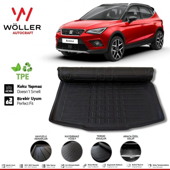 Seat Arona Bagaj Havuzu 2017 2023 Arası 3D Wöller Ultraflex Esnek - 1