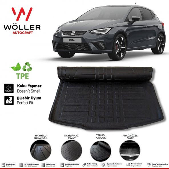 Seat Ibiza 5 Bagaj Havuzu 2017 2022 Arası 3D Wöller Ultraflex Esnek