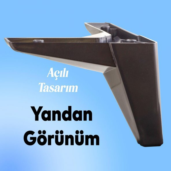 Sedir Lüks Mobilya Kanepe Sehpa Tv Ünitesi Koltuk Ayağı 12 Cm Siyah Baza Ayakları 4 Adet - 6