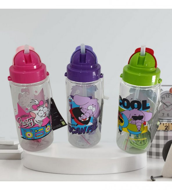 Kral Şakir Desenli Pipetli Tritan Matara 500 cc HK2737