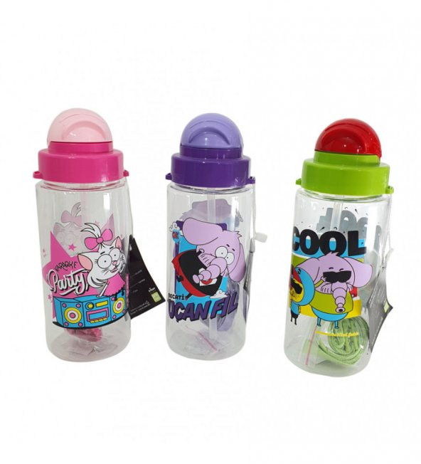 Kral Şakir Desenli Pipetli Tritan Matara 500 cc HK2737 - 2