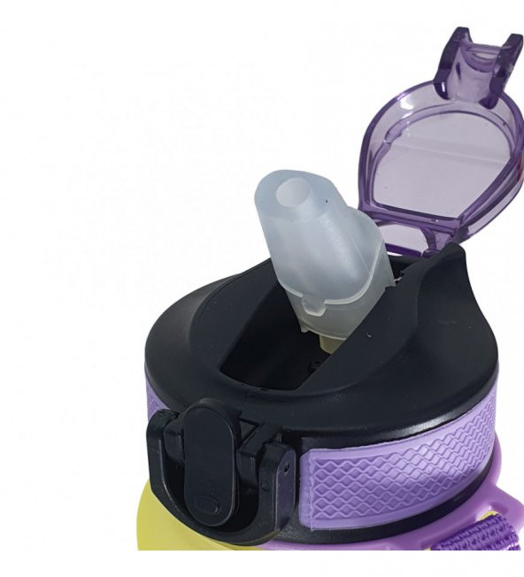 Kişiye Özel Pipetli, Çift Renkli, Mika Motivasyon Matarası 1 Lt HK2736 - 3