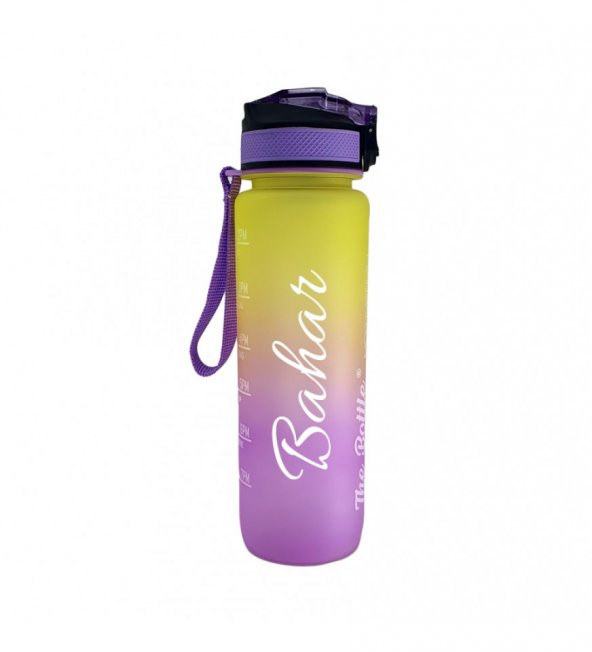 Kişiye Özel Pipetli, Çift Renkli, Mika Motivasyon Matarası 1 Lt HK2736 - 6