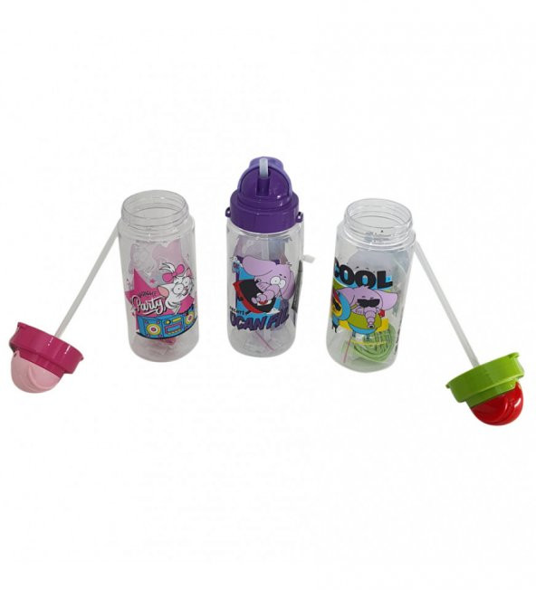 Kral Şakir Desenli Pipetli Tritan Matara 500 cc HK2737 - 3