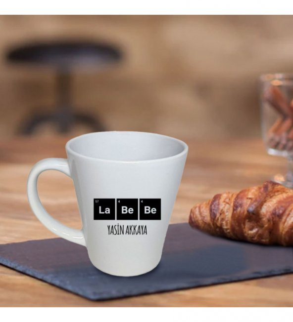 Kişiye Özel La Bebe Temalı Porselen Konik Beyaz Kupa HK2730 ürün görseli