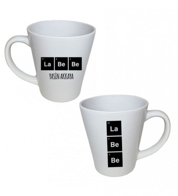 Kişiye Özel La Bebe Temalı Porselen Konik Beyaz Kupa HK2730 - Resim 2