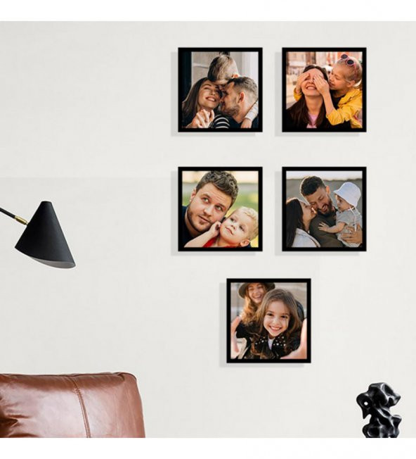 Yapışkanlı Sök Tak Pola Çerçeveler 12x12cm - 5'li Paket FOTO BASKI HEDİYELİ HK2713 - 4