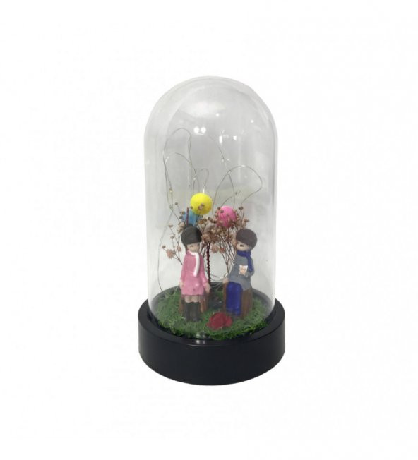 Sevgili Çift Işıklı Büyük Boy Fanus HK2711 - Resim 4