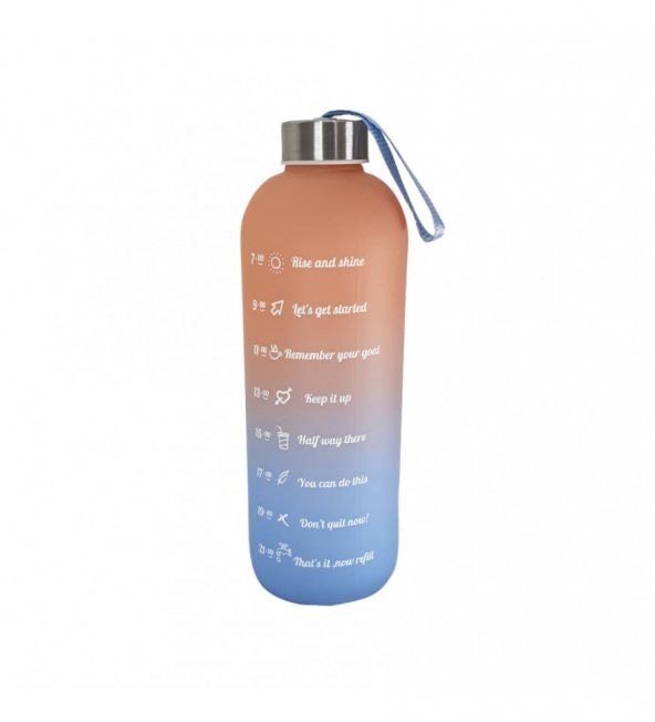 Renkli 1 LT Motivasyon Cam Su Matarası HK2704 - 3