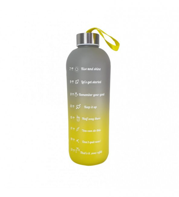 Renkli 1 LT Motivasyon Cam Su Matarası HK2704 - 5