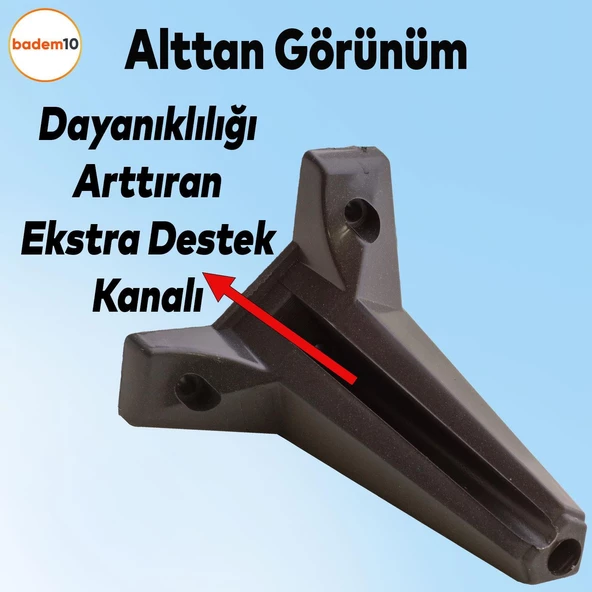 Sedir Lüks Mobilya Kanepe Sehpa Tv Ünitesi Koltuk Ayağı 12 Cm Siyah Ayakları 4 Adet - 4