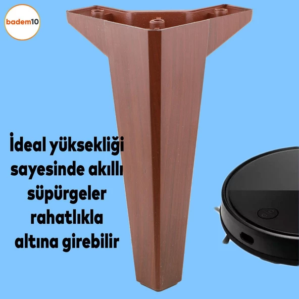 Sedir Lüks Mobilya Kanepe Tv Ünitesi Koltuk Konsol Ayağı 18 Cm Ahşap Desenli Ayakları 4 Adet - 7