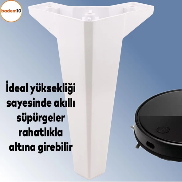Sedir Lüks Mobilya Kanepe Konsol Tv Ünitesi Koltuk Ayağı 20 Cm Beyaz Ayakları 4 Adet - 4