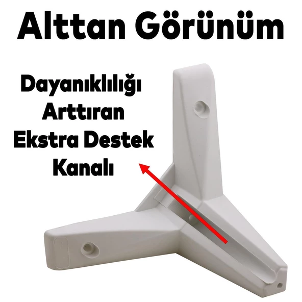 Sedir Lüks Mobilya Kanepe Sehpa Tv Ünitesi Koltuk Ayağı 12 Cm Beyaz Baza Ayakları 4 Adet - 2