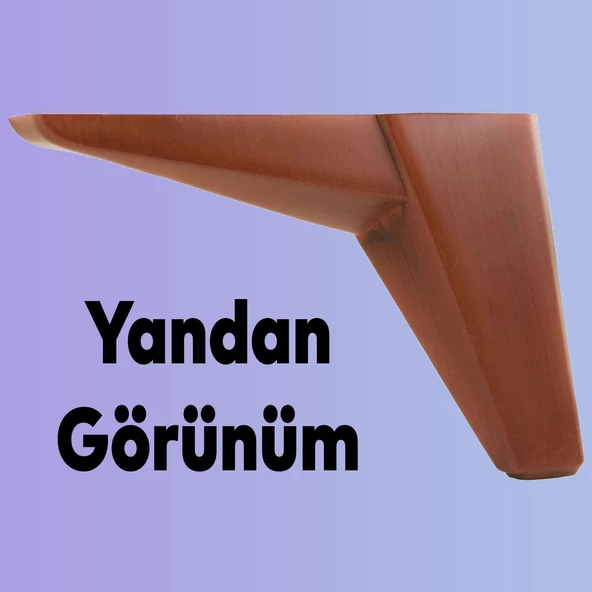 Sedir Lüks Mobilya Kanepe Tv Ünitesi Koltuk Ayağı 14 Cm Ahşap Desenli Kahverengi Ayakları 4 Adet - 4