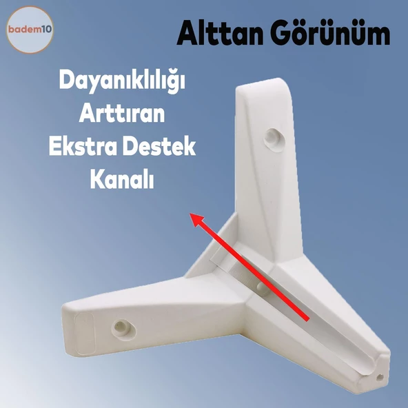 Sedir Lüks Mobilya Kanepe Sehpa Tv Ünitesi Koltuk Ayağı 10 Cm Beyaz Baza Ayakları 4 Adet - 6
