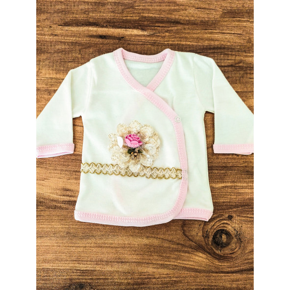 Hastane Çıkışı 10 Parça Yeni Doğan Bebek Kıyafeti Pembe Doğal Pamuklu Bebek Giyim Seti - 2