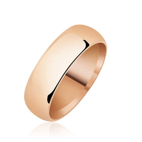 6 mm Düz Bombeli Rose Gümüş Alyans SL2360 - Resim 2
