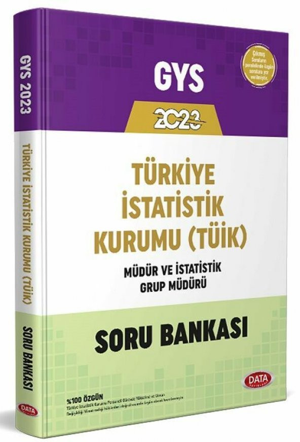 Data 2023 GYS Türkiye İstatistik Kurumu TÜİK Müdür ve İstatistik Grup Müdürü Soru Bankası Görevde Yükselme Data Yayınları - 3