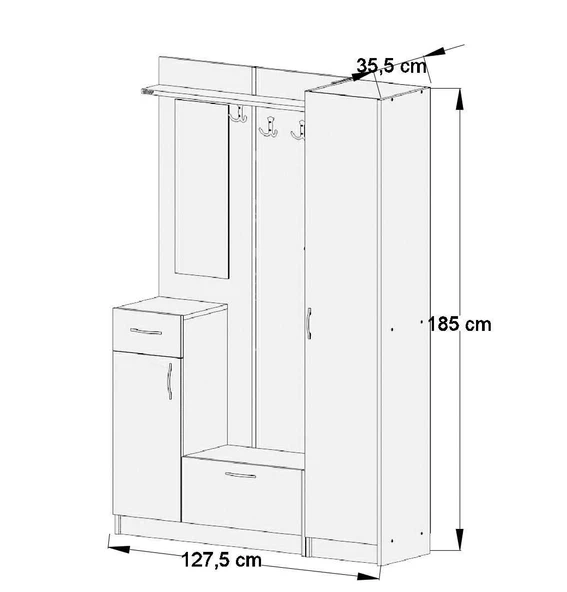 ABRE vm-3637 BEYAZ VESTİYER PORTMANTO AYAKKABILIK - 5