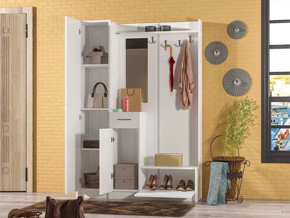 ABRE VM-3436 BEYAZ VESTİYER PORTMANTO - 2