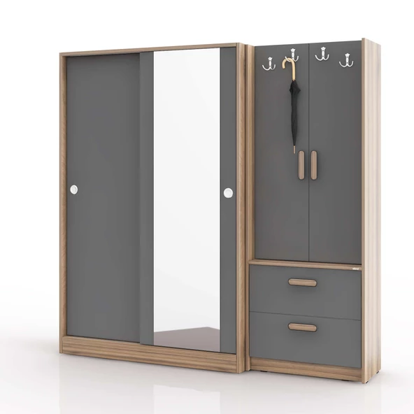 ABRE VM-300348 ANTRASİT  VESTİYER PORTMANTO - 2