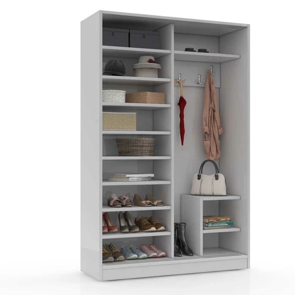 abre vm-300 beyaz portmanto vestiyer ayakkabılık - 4