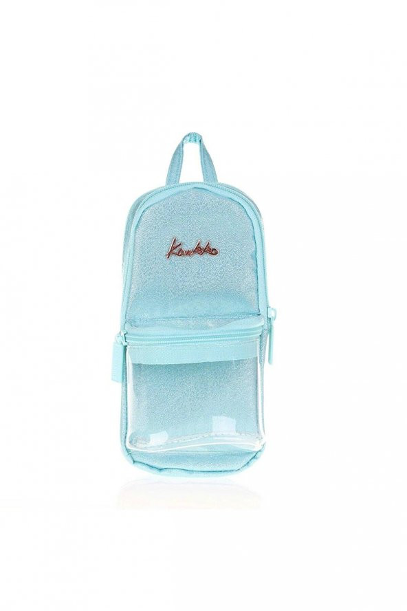 Kaukko Magical Kız Çocuk Şeffaf Turkuaz Üç Bölmeli Kalem Çantası Çanta Şekilli - 2