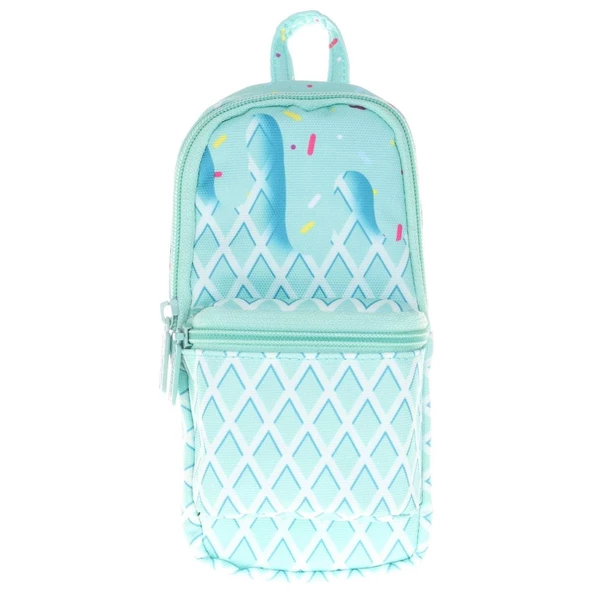 Kaukko Layer Üç Bölmeli Çanta Şekilli Kalemlik Mint Dondurma Şekilli Kalem Çantası - 2