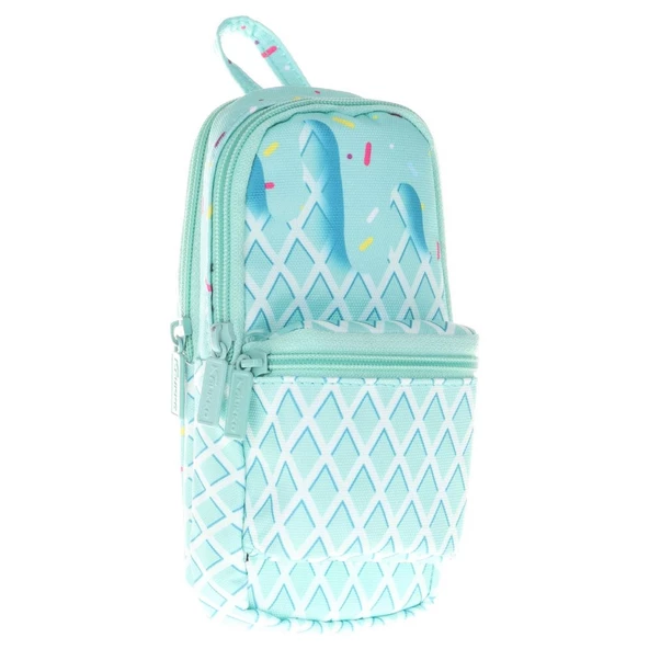 Kaukko Layer Üç Bölmeli Çanta Şekilli Kalemlik Mint Dondurma Şekilli Kalem Çantası