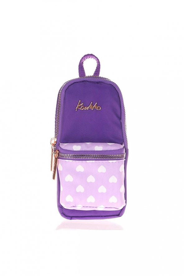 Kaukko Kalem Çantası Soft Floral Junior Bag Purple Üç Bölmeli Kalemlik - 2