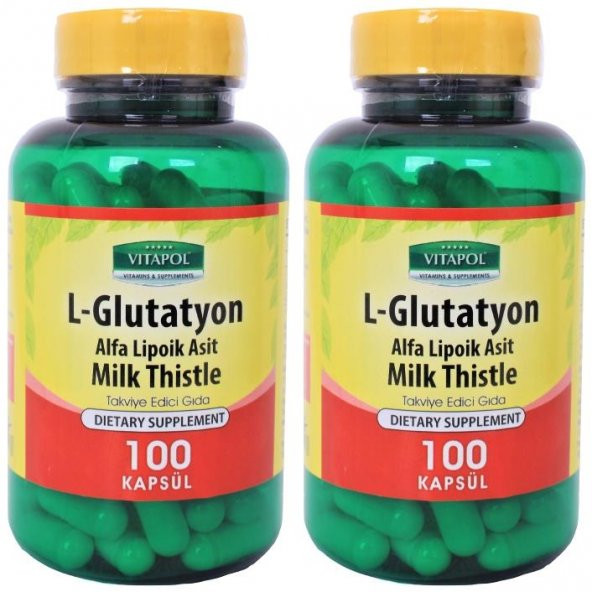 Vitapol L-Glutathione 500 Mg 2x100 Kapsül L-Glutatyon Milk Thistle Alpha Lipoic Acid