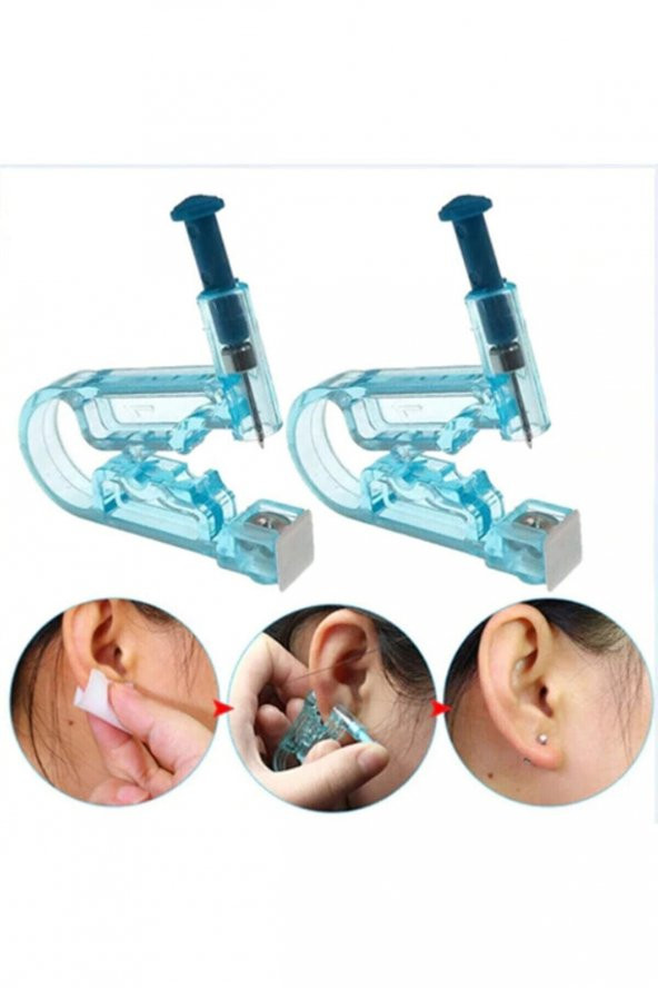 Tek Kullanımlık Kulak Delme Aparatı Piercing Küpe Tabancası Hijyenik Kulak Delme Kiti (579)